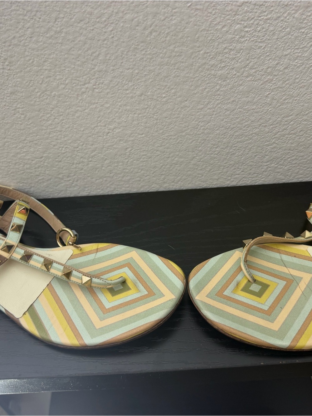 Valentino Garavani Pastel Multi Stud-Trim Geometric Sandals